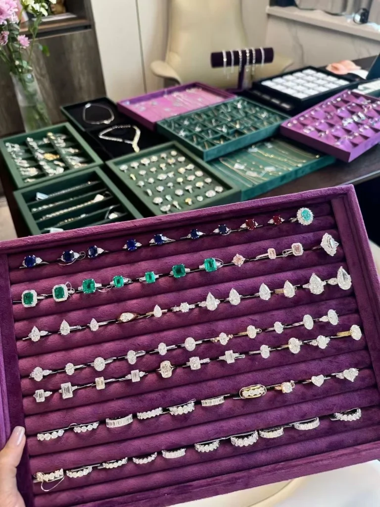 A real photograph of jewelry display.