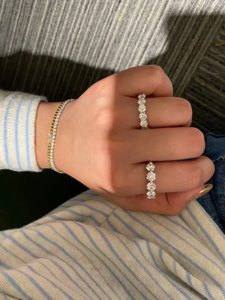 Rings shown in a buyer-provided photograph